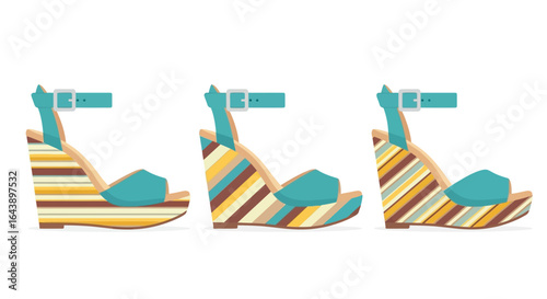 Shop stylish striped wedge sandals women's summer footwear sale