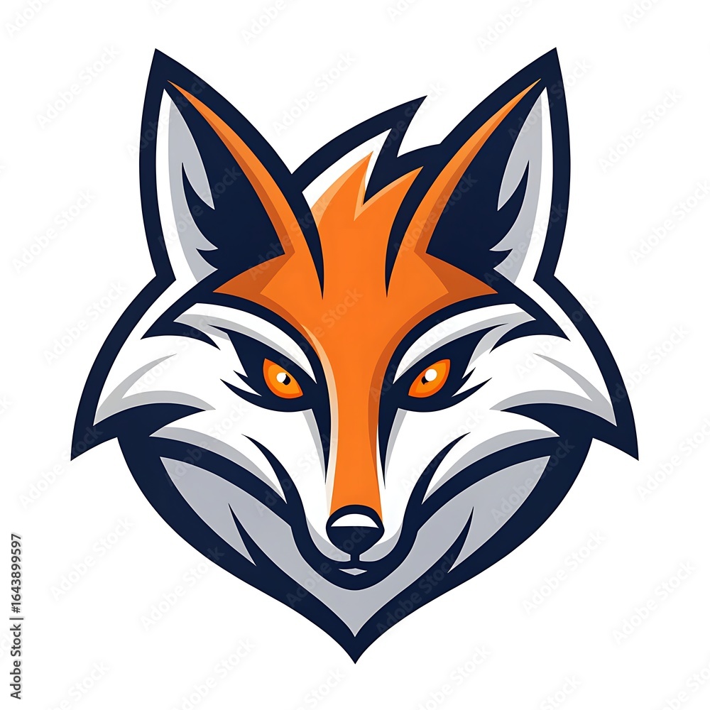Obraz premium Dynamic fox mascot logo for sports teams, esports branding, and powerful company identities