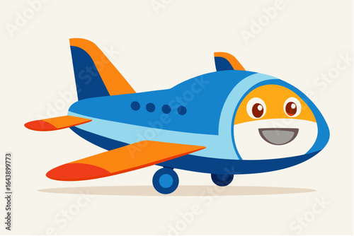 Wallpaper Mural Vector illustration of a commercial jet airplane flying in the sky Torontodigital.ca