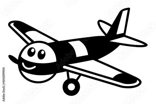 White background vector illustration of an isolated airplane for air travel and aviation