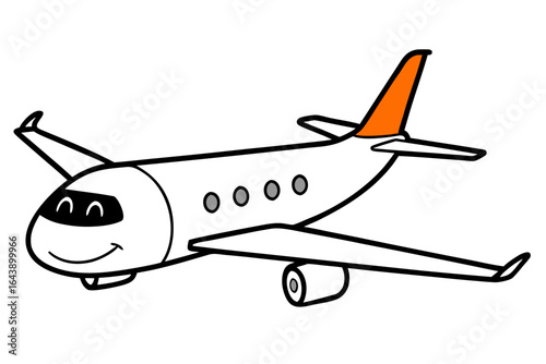Vector illustration of an airplane for travel, aviation, or military use