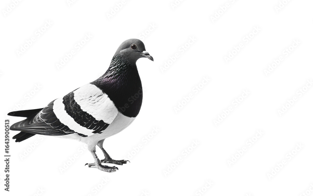 Fototapeta premium Black and white striped of pige on transparent background, png