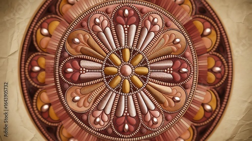 Traditional mandala pattern with detailed circular floral artistic design