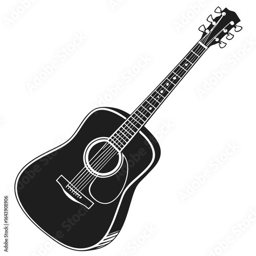 acoustic guitar isolated on white