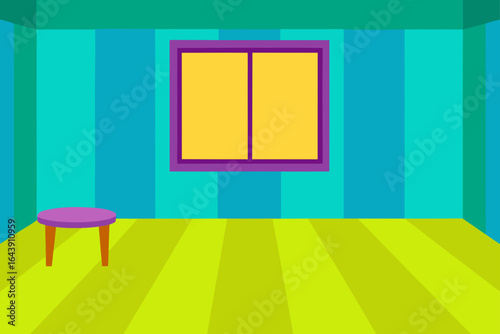 Brightly Colored Cartoon Airport Scene