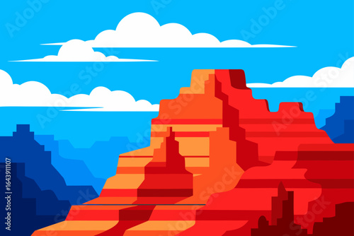 Stylized Illustration of the Grand Canyon