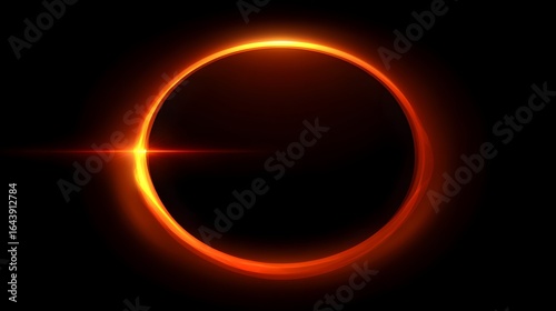Vivid ring of orange light against a dark background.