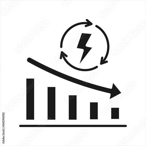 Reduce Energy Usage Glyph Icon