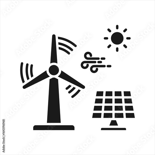 Renewable Energy Glyph Icon