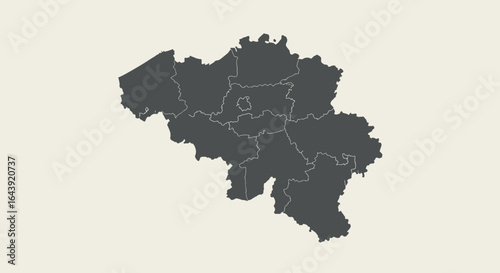 Minimalist map of belgium with outlined regions