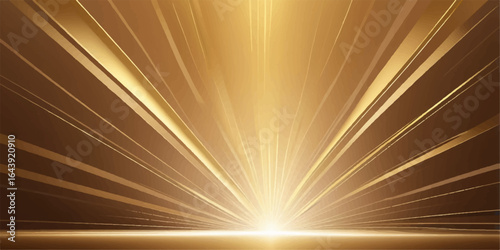 Golden sun rays burst brightly against a shining blue sky backdrop, a vibrant vector illustration