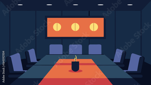Boardroom With Illuminated Onyx Wall Panel
