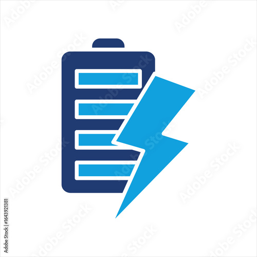 Battery Flat Blue Icon