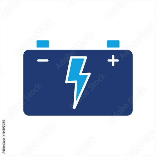 Accumulator Flat Blue Icon