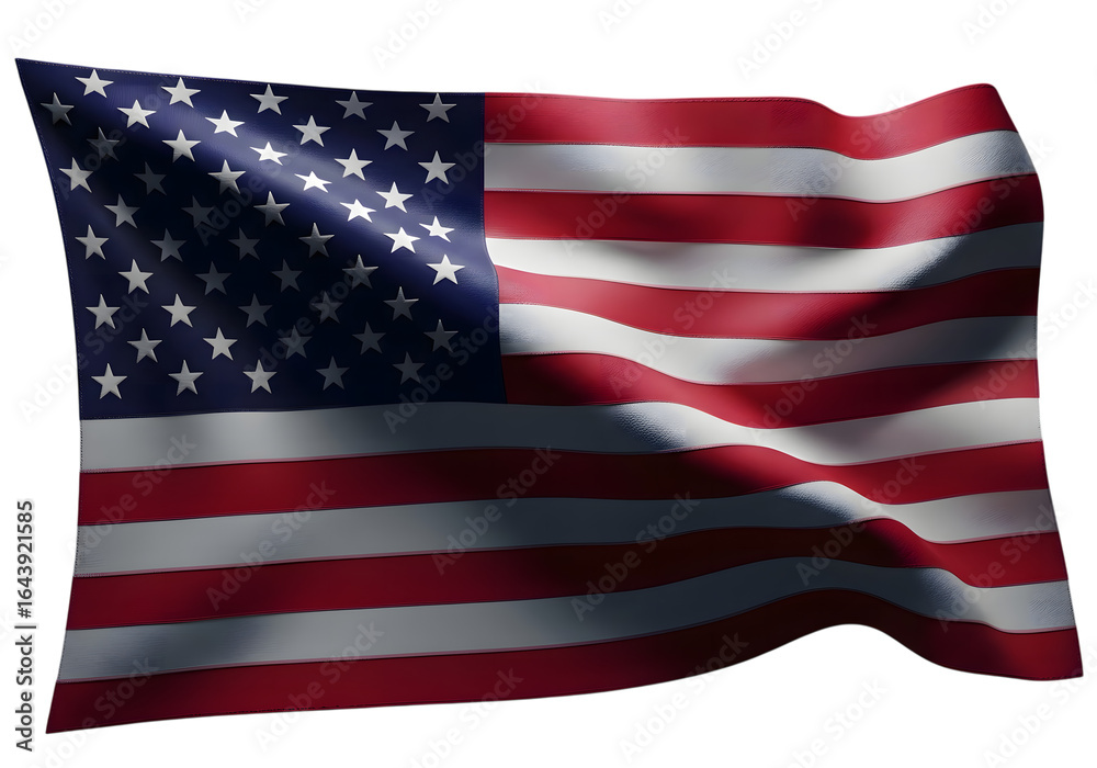 Fototapeta premium Cinematic American Flag with Dramatic Lighting