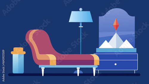 CEO Suite with Silk Chaise Lounge and Crystal Table