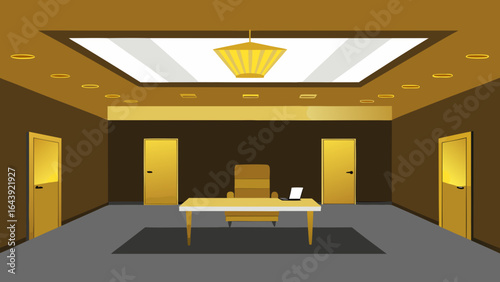 Executive Suite with Brushed Gold Ceiling Accents