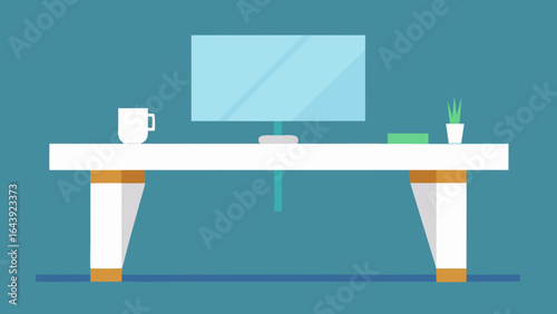 Office with Marble Desk Legs and Glass Tabletop