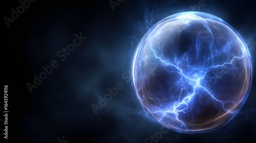 A sphere of luminous energy with streaks of vibrant blue.
