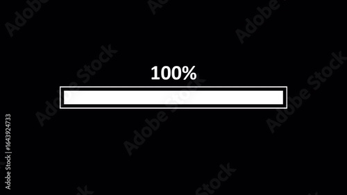 Loading bar animation, futuristic progress indicators and digital distortion on transparent backgrounds, ideal for tech, gaming and sci-fi interface design.
