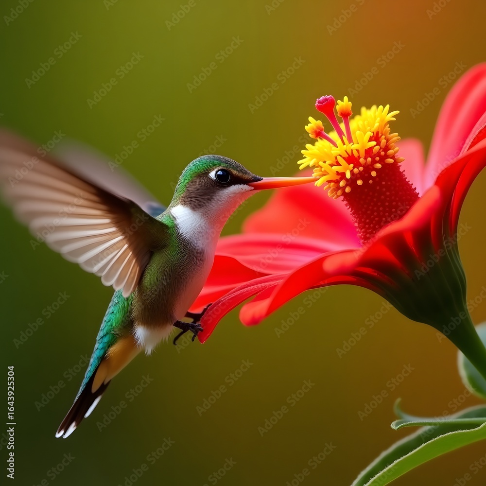 Fototapeta premium hummingbird on flower