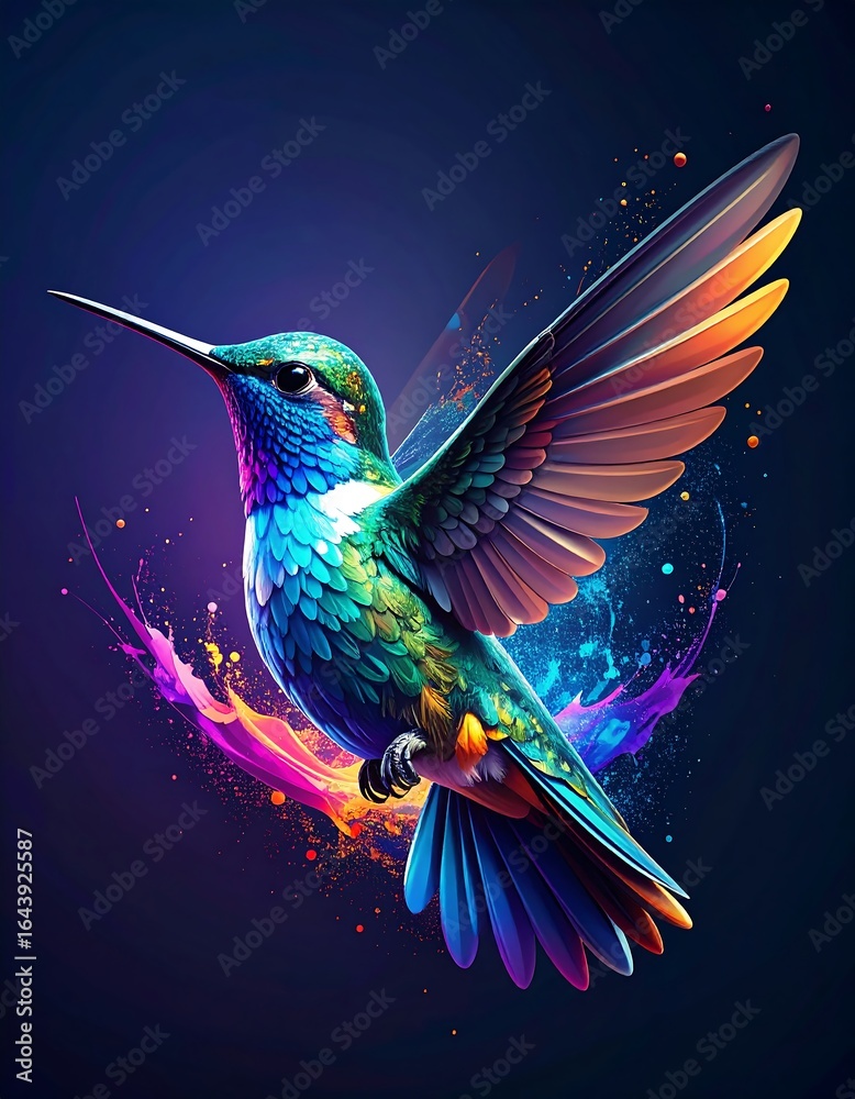 Fototapeta premium Colorful hummingbird in flight (1)