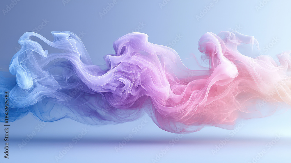 Fototapeta premium Dynamic colorful smoke waves abstract art digital background soft gradients artistic view visual concept