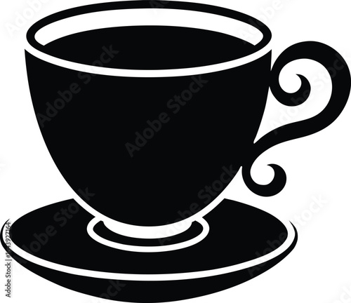 teacup silhouette vector 