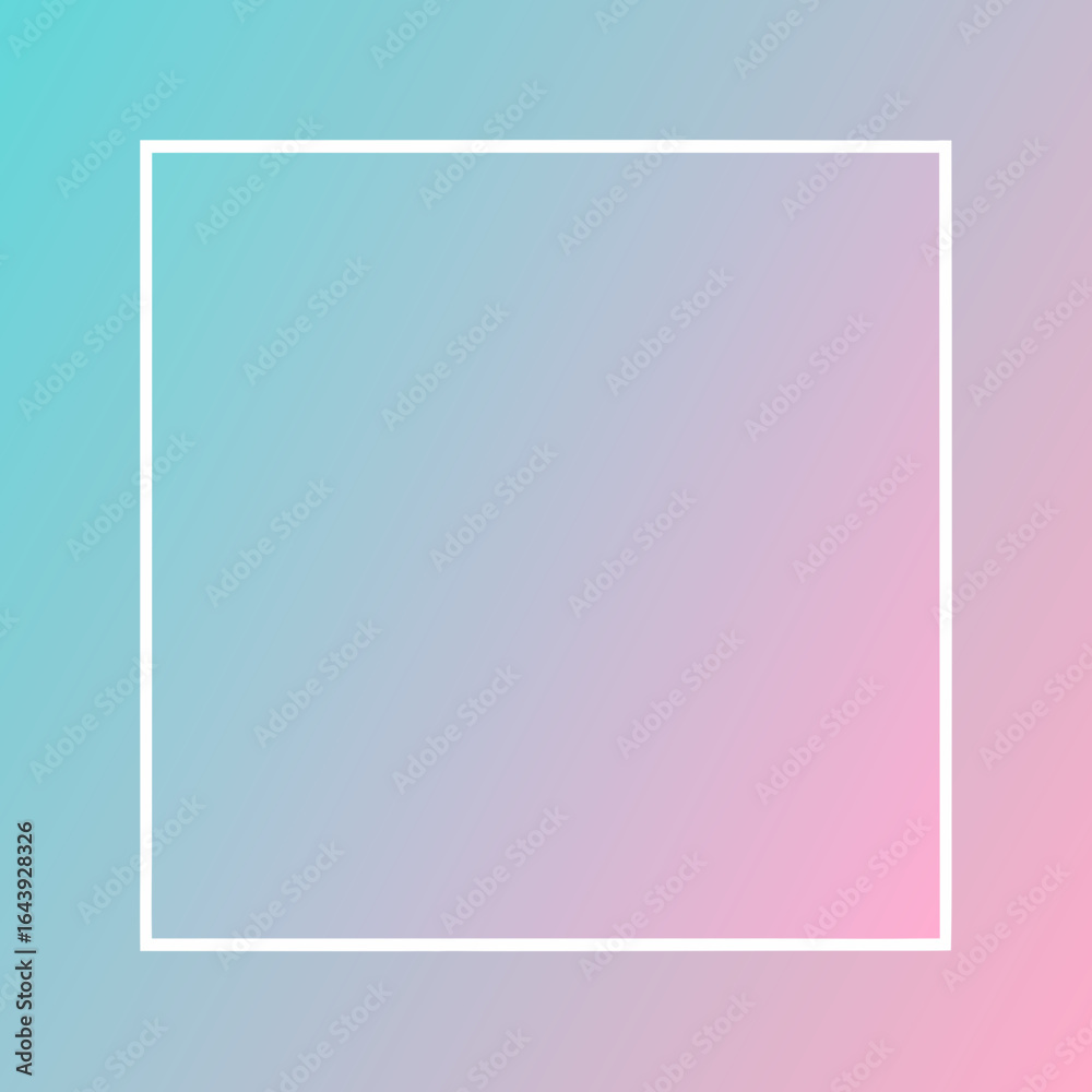 Fototapeta premium Soft gradient background with white square frame