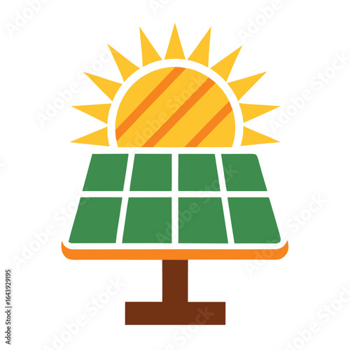 Renewable solar panels convert the sun's energy into electricity, a green technology for a sustainable environment