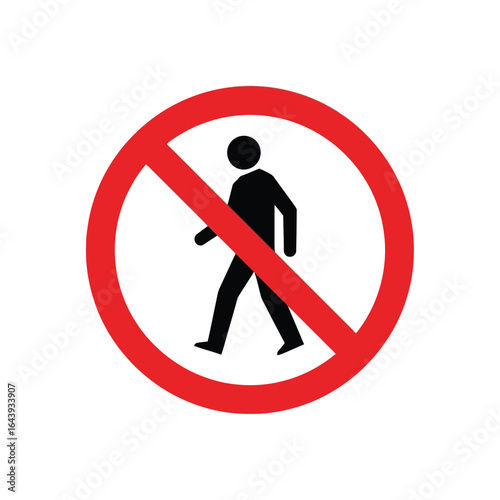 No Pedestrians Allowed A Simple Sign Indicating Restricted Foot Traffic, Prohibiting Walking or Entry.