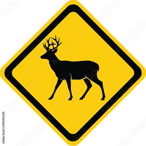 Deer Crossing Sign Alert Drivers to Wildlife Presence and Promote Road Safety