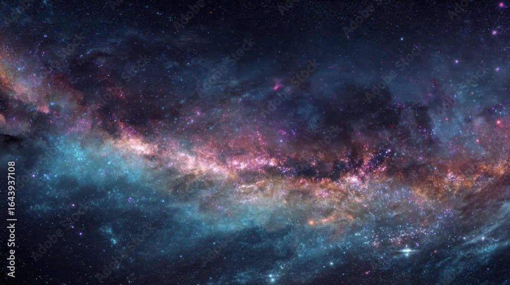 Fototapeta premium Brilliant Galactic Curtain of Stars and Dust in Deep Space Scene