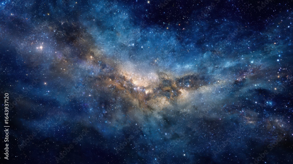 Fototapeta premium Brilliant Galactic Curtain of Stars and Dust in Cosmic Space