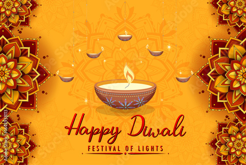 Happy Diwali festival of lights poster deepavali greetings Card Celebration Images 