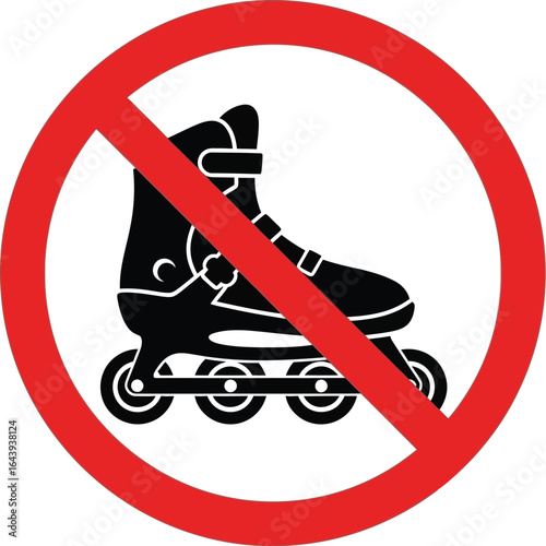 No Rollerblading Allowed A Clear Sign of Restriction for Designated Areas