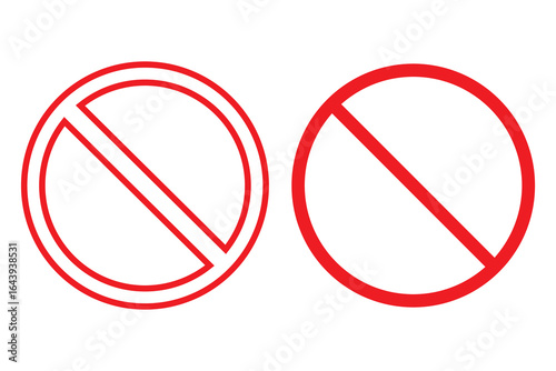 Free Download Sign forbidden. Icon symbol ban. Red circle sign stop entry ang slash line isolated on white background. Mark prohibited.  - GFXLoad