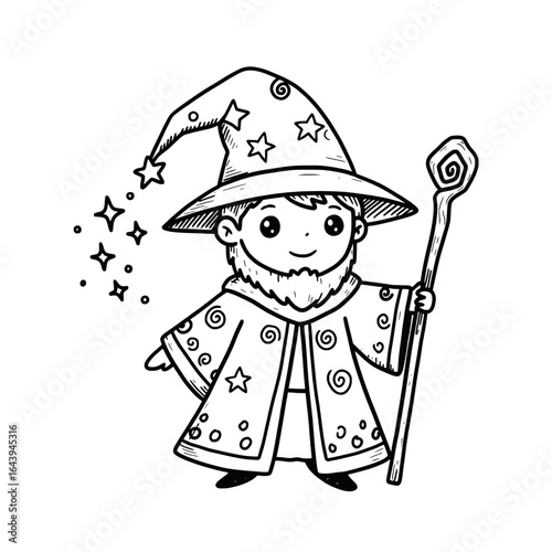 Medieval Wizard Male Boy Magician Witch Character