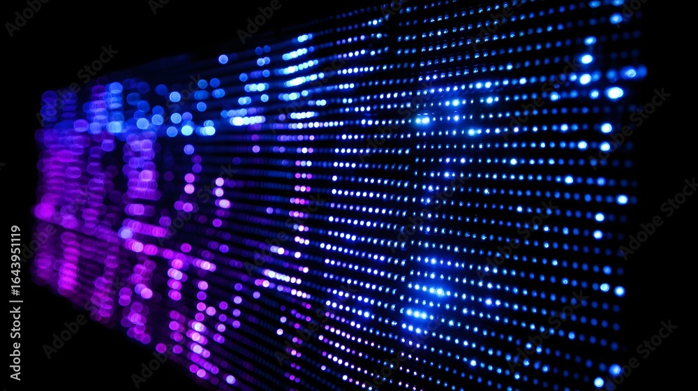 Obraz premium Close-up view of a vibrant LED display.