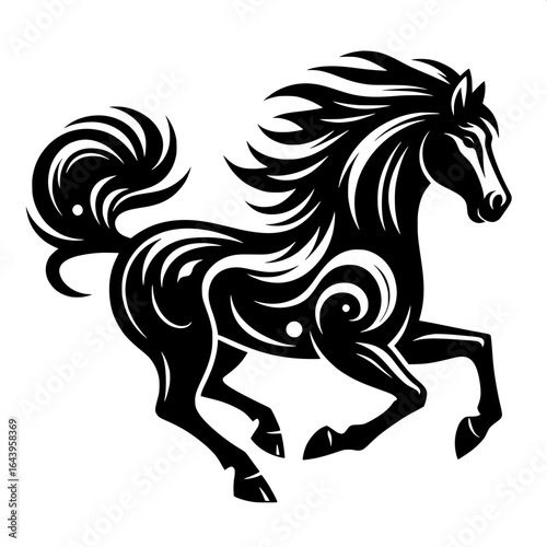 Minimal Silhouette of a Chinese Zodiac Horse
