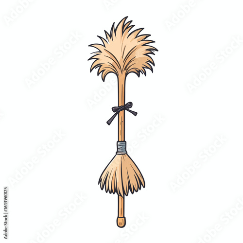 Flat vector of a broomstick 