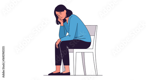 A Depressed Person Sitting on a Chair Deep in Thought.