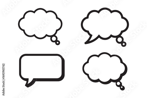 Creative Thought Bubbles Illustrating Ideas and Communication Concepts
