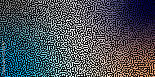 Abstract truing organic wallpaper Turing reaction diffusion monochrome seamless pattern with chaotic motion. Organic lines in Memphis. abstract Turing organic wallpaper background. Vector illustration