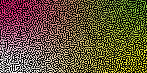 Abstract truing organic wallpaper Turing reaction diffusion monochrome seamless pattern with chaotic motion. Organic lines in Memphis. abstract Turing organic wallpaper background. Vector illustration