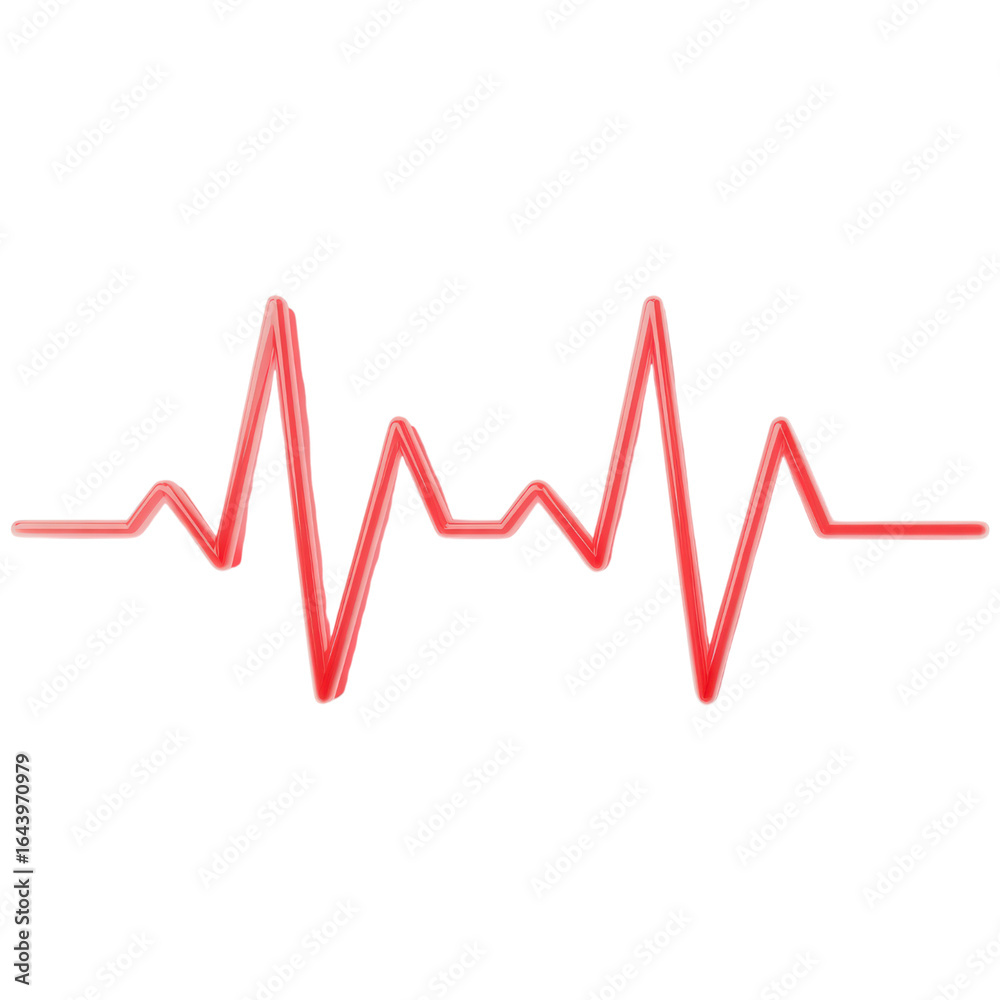 Red glowing electrocardiogram line isolated on transparent background heartbeat pulse heart rate Red glowing electrocardiogram line isolated on transparent background heartbeat pulse heart rate