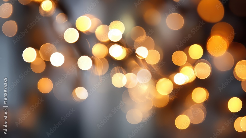 Fototapeta premium Neutral Background with Blurred Lights Creating Bokeh Effect