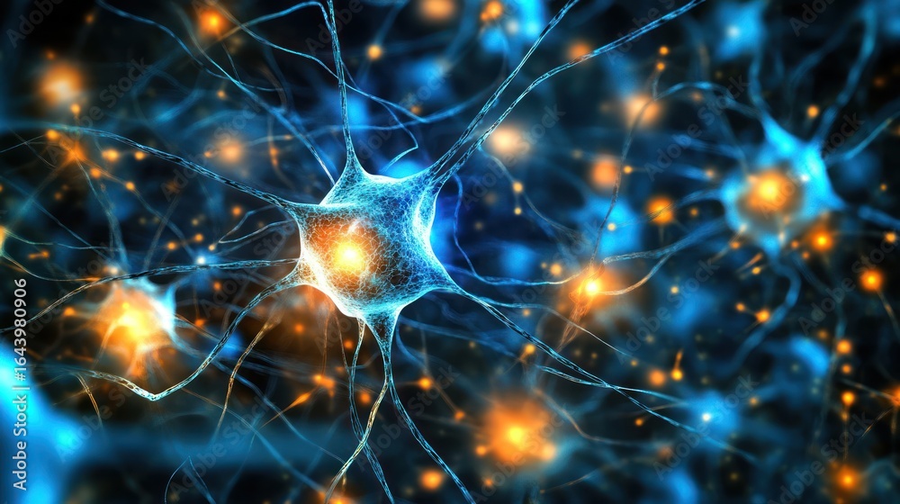 A detailed view of nerve cells A detailed view of nerve cells