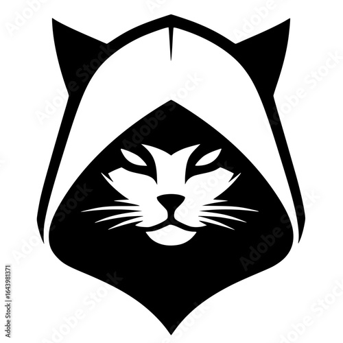 Ninja cat logo silhouette