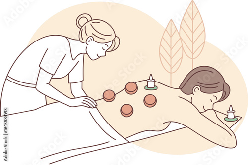Client experiences a soothing cupping therapy session with small silicone cups placed along the back.